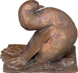 Bronzefigur Sitzende Ente von Gotthelf Schlotter