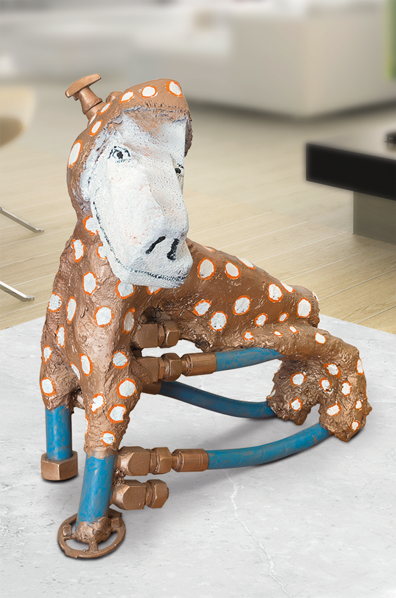 Bronzefigur Dog Machine von Heinz Morszoeck