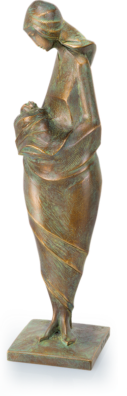 Bronzeskulptur-Mutter-mit-Kind