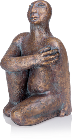 Bronzefigur Sitzende I von Christine Raschke