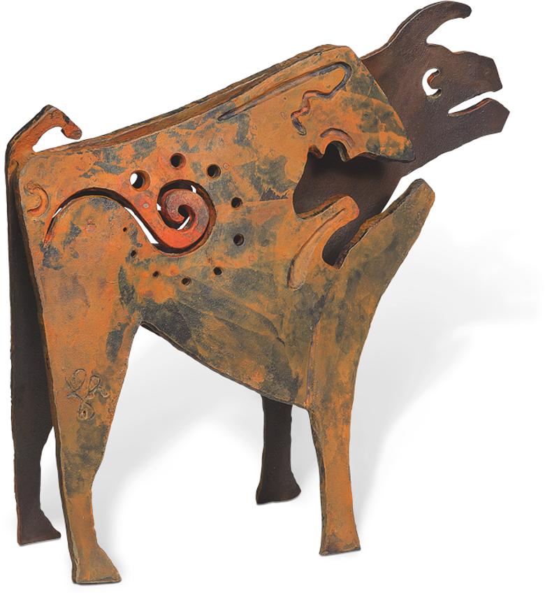 Bronzefigur Ur, braun von Guido Häfner