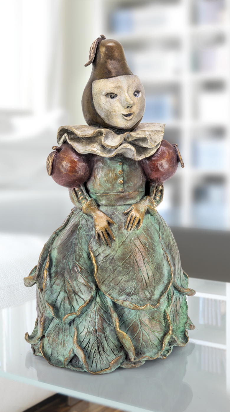 Bronzefigur La Menine Fruitée von Agnès Boulloche