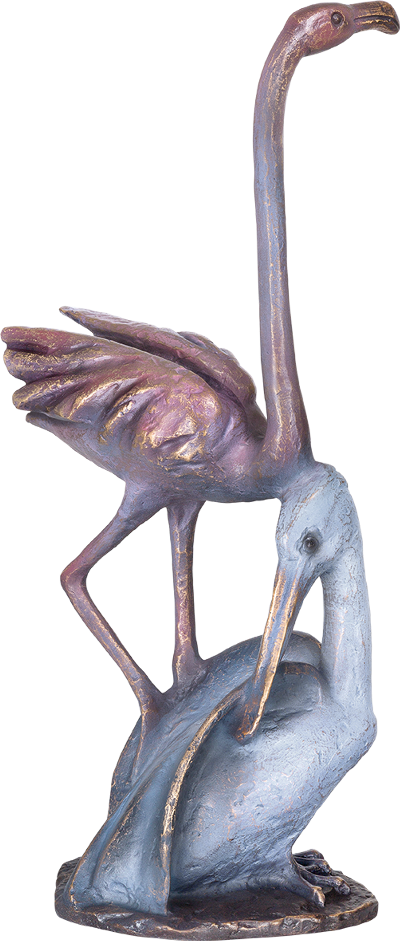 Bronzefigur Pelikan und Flamingo von Atelier Strassacker