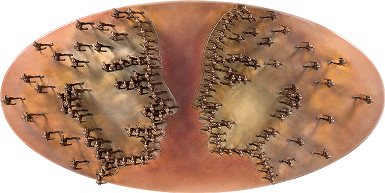 Bronzefigur Gendered Dialogue von Trpák