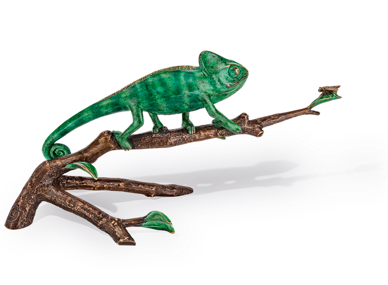 Bronzefigur «Chamäleon» aus dem Atelier Strassacker