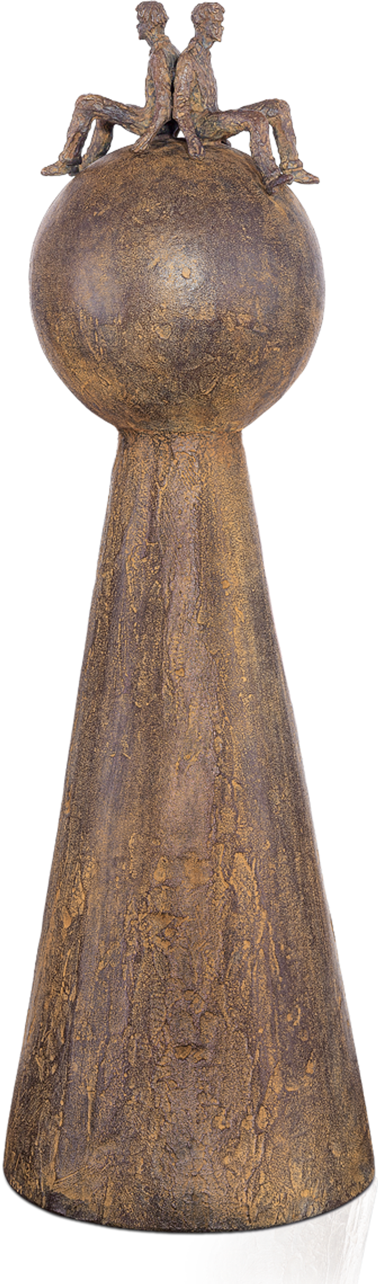 Bronzefigur Rücken an Rücken von Michel Favre