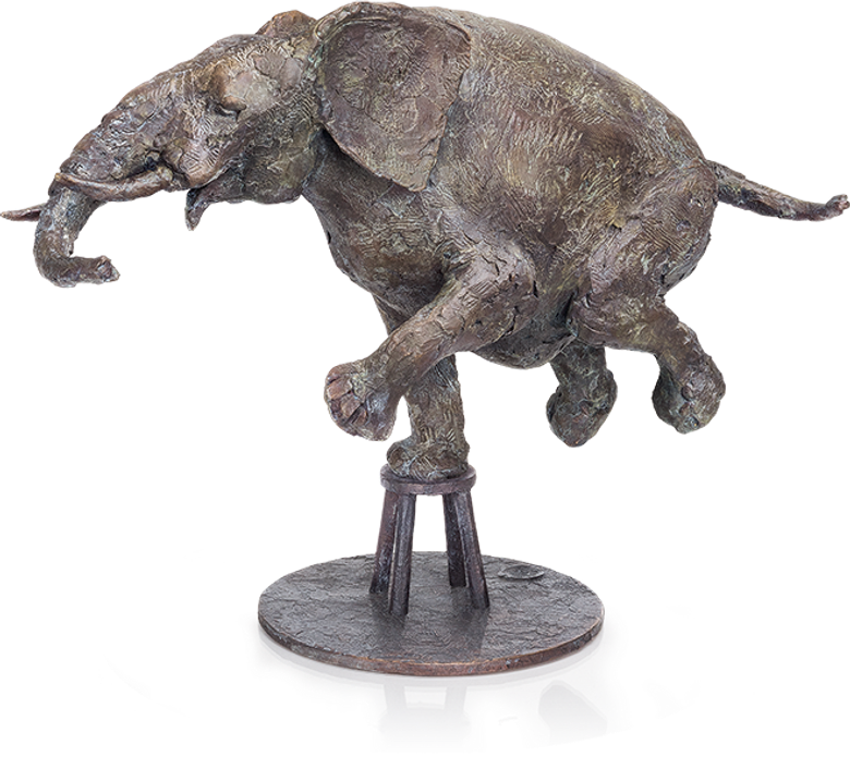 Bronzefigur Zirkuselephant von Hans Nübold