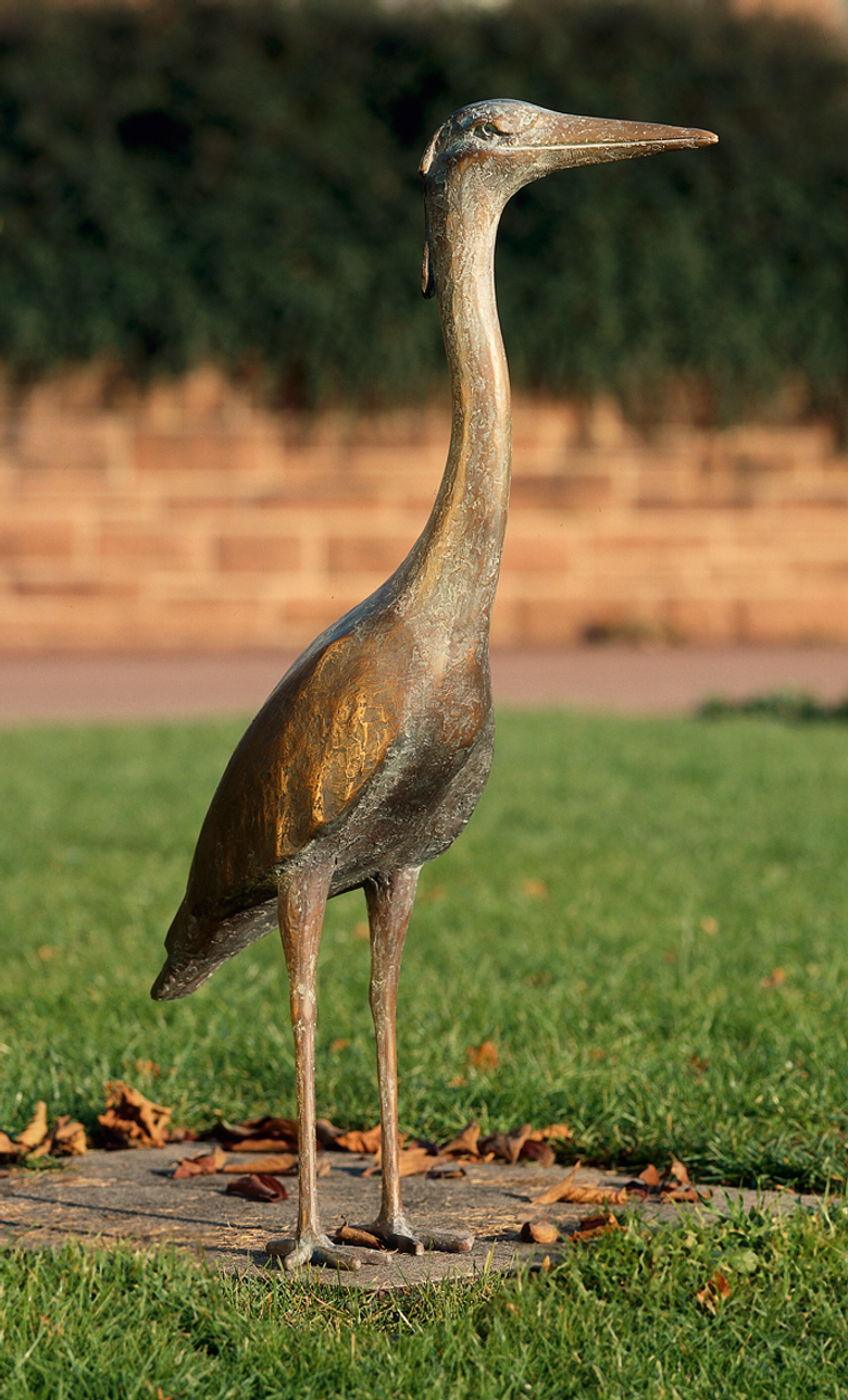 Bronzefigur Graureiher von Theophil Steinbrenner