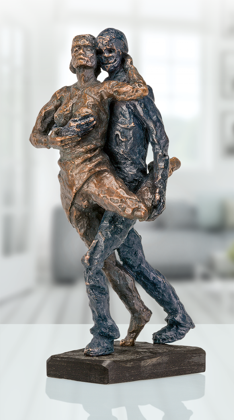 Bronzeskulptur-Tangopaar-Sommer