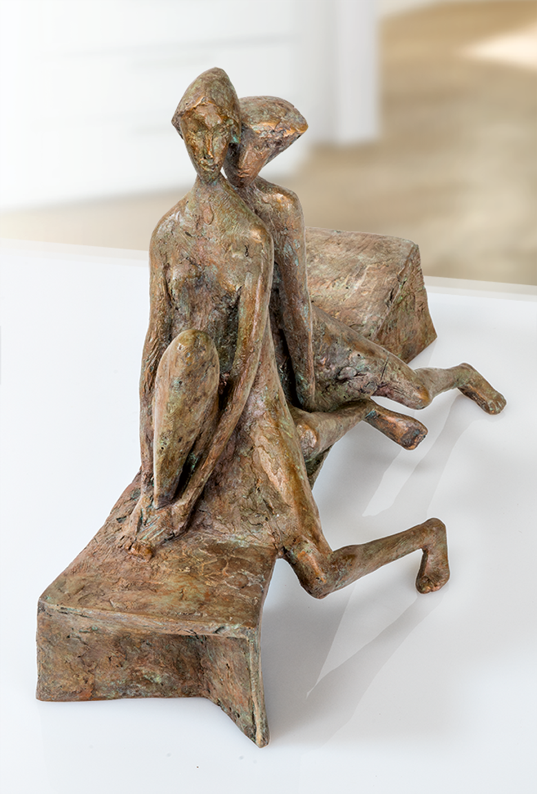 Bronzefigur Interessierte Betrachter von Manfred Welzel