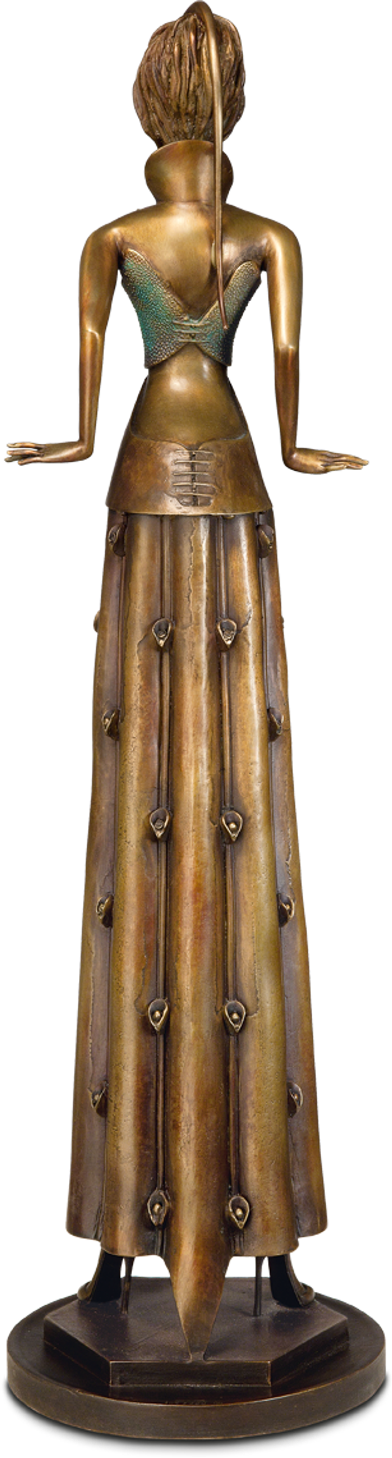 Bronzefigur Tänzerin im Blumenkleid von Paul Wunderlich