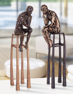 Bronzefigur SET THINKERS LIGHT+DARK von Michal Trpák