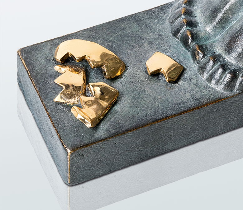 Bronzefigur Malheur von Stefan Donhauser