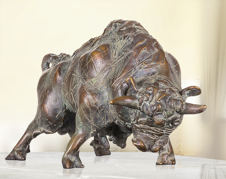 Bronzefigur Stier von Waldemar Schröder