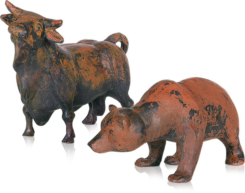 Bronzefigur Bulle & Bär von Kurtfritz Handel