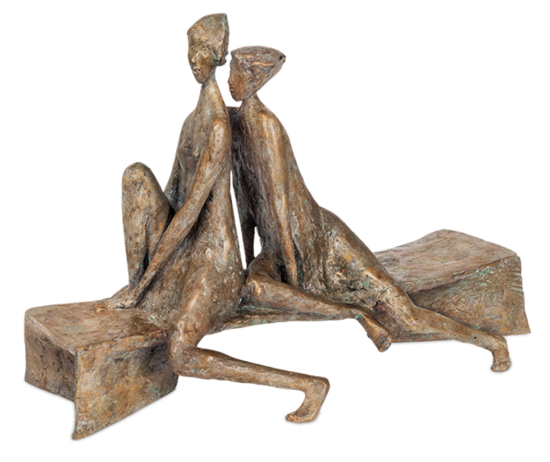 Bronzefigur Interessierte Betrachter von Manfred Welzel