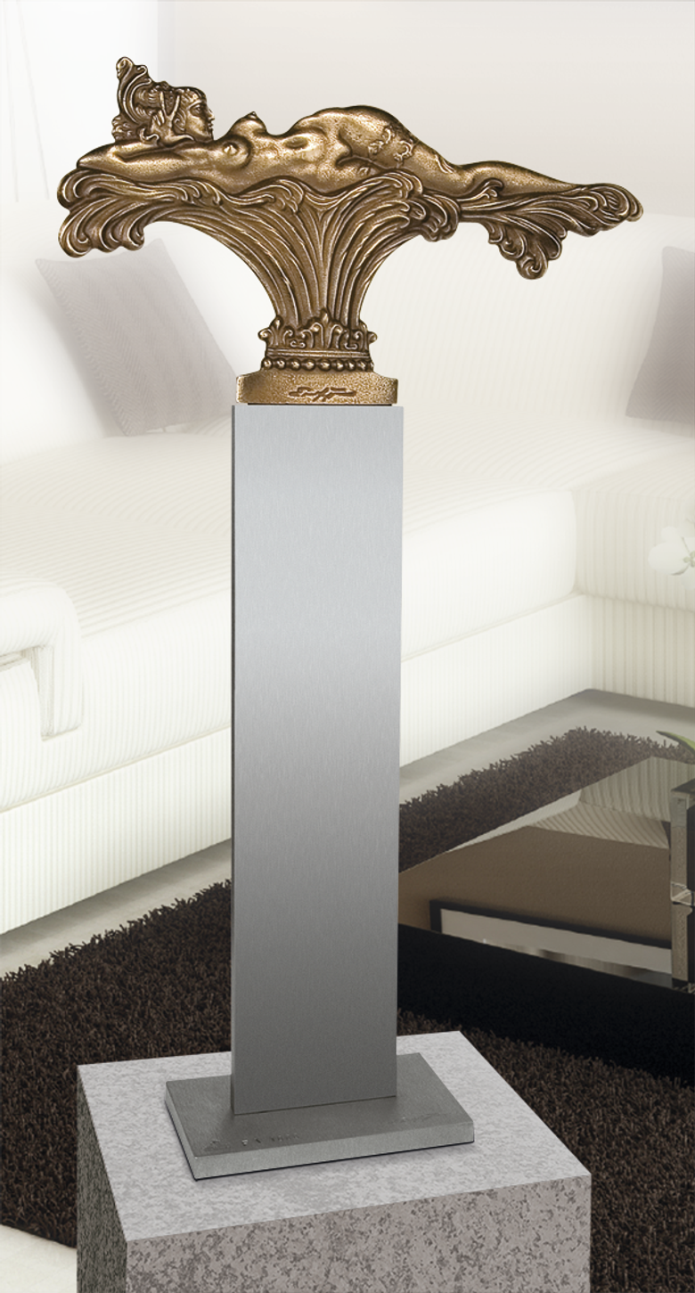 Bronzefigur Liegende Versuchung, Tischvariante von Ernst Fuchs