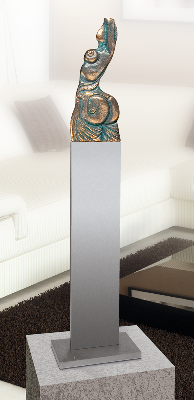 Bronzefigur Venusische Zeichen unter der Haut, Tischvariante von Ernst Fuchs