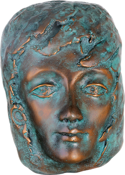 Bronzefigur Festfreude blau von Maria-Luise Bodirsky