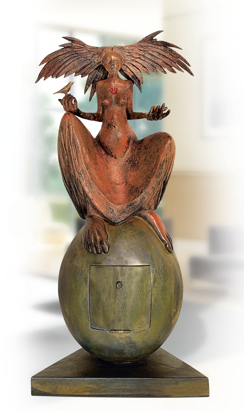 Bronzefigur The great egg von Fidelma Massey