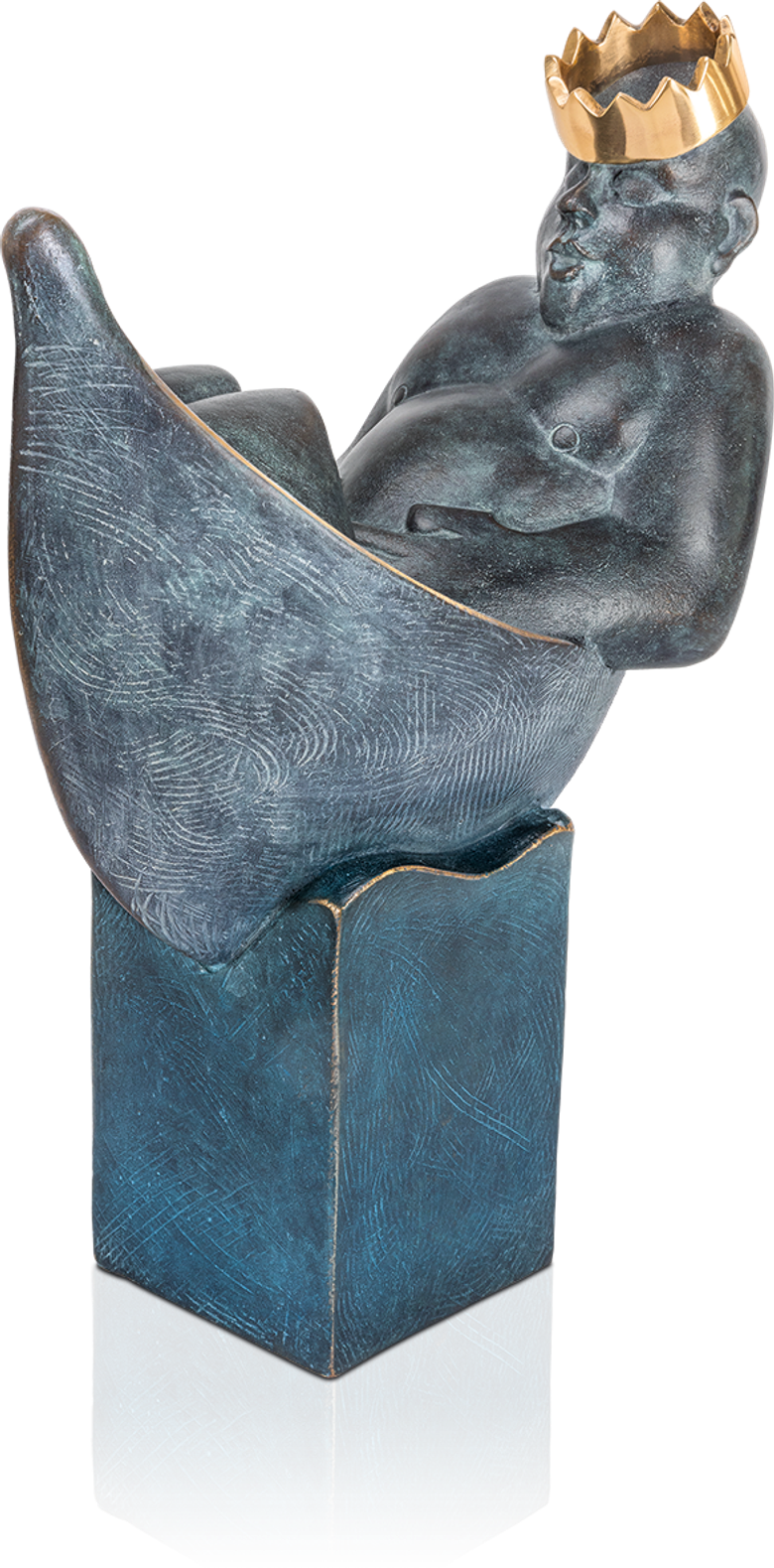 Bronzefigur Mann im Boot von Stefan Donhauser