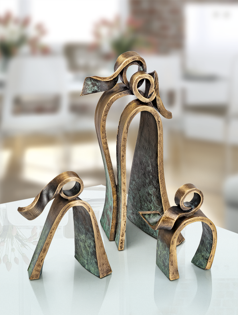 Bronzefigur «Familie, 3-teilig» aus dem Atelier Strassacker