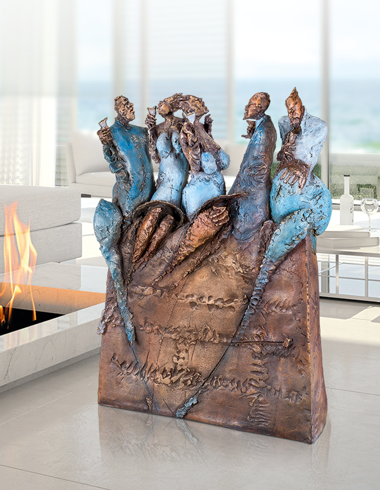 Bronzefigur Happy Hour von Eva Roucka