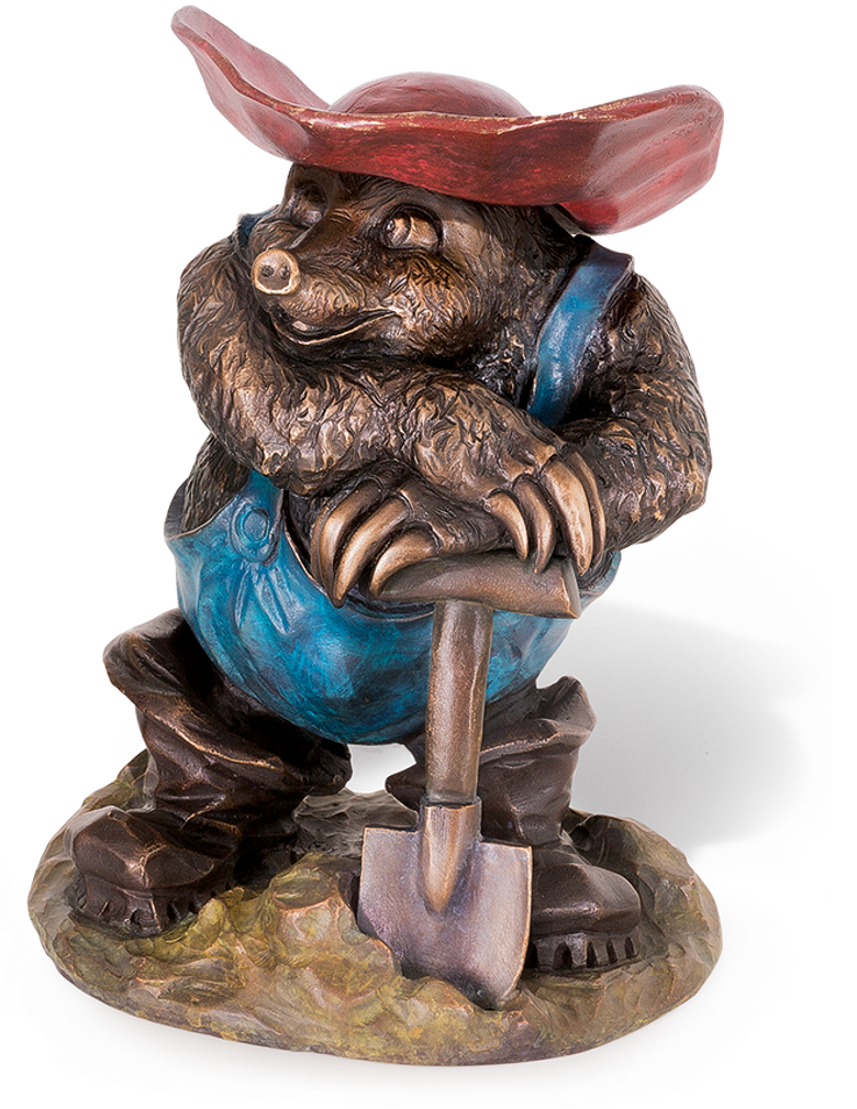 Bronzefigur Maulwurf "Es ist vollbracht" von Atelier Strassacker