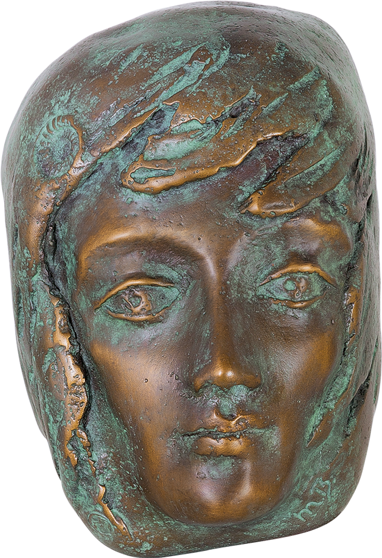 Bronzefigur Festfreude grün von Maria-Luise Bodirsky