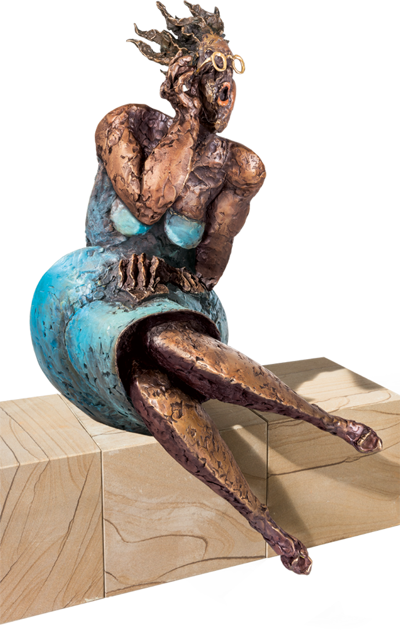 Bronzefigur Unglaublich von Eva Roucka